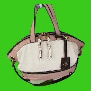 Oryany Nikki White Multi Italian Leather Satchel